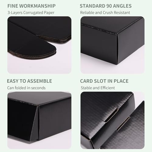 Caixas de envio pretas 15 x 10 x 8 cm (6 x 4 x 3 polegadas) - Pacote com 6 2