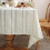 Toalha de mesa de linho estilo fazenda bege 60x84 polegadas 7