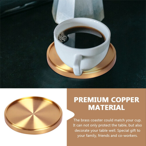 Conjunto de porta-copos Golden Square em cobre puro 1
