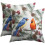 Μαξιλαροθήκες Pine Needles Birds 18x18", Σετ 2 τεμαχίων, Διακοσμητικές Μαξιλαροθήκες από 1