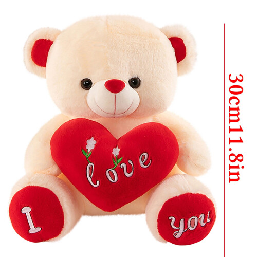 Teddy Bear Plush Toy with Heart 11.8 Inch 1