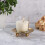 Gold Metal Pillar Candle Holder 4.3" 4