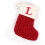 Rot-weißer gestrickter Weihnachtsstrumpf mit Initialen 1