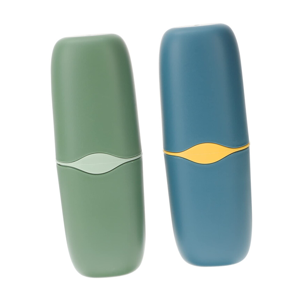 Travel Toothbrush Case Set with Hygienic Enclosed Storage for Toothbrush and Toothpaste