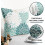 Capas de almofada 50x50cm (20x20 polegadas) em tons de azul-petróleo e branco – Estampa floral e geométrica de dálias, decoração moderna 6