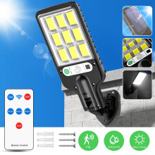 Solcellsgatubelysning med rörelsesensor, 108 COB, IP55, 3