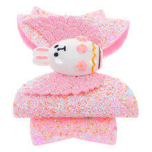 Horquillas para el pelo de Pascua para niñas: lazos de lentejuelas con orejas de conejo, gomas para el pelo brillantes y duraderas, ideales para