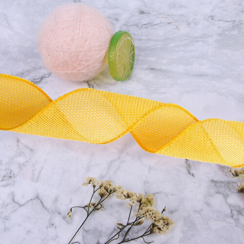 Easter Ribbon - Easter Decoration Handmade Gift Box Packaging - 1 Roll Length 500cm, Width 5cm - Yellow 2
