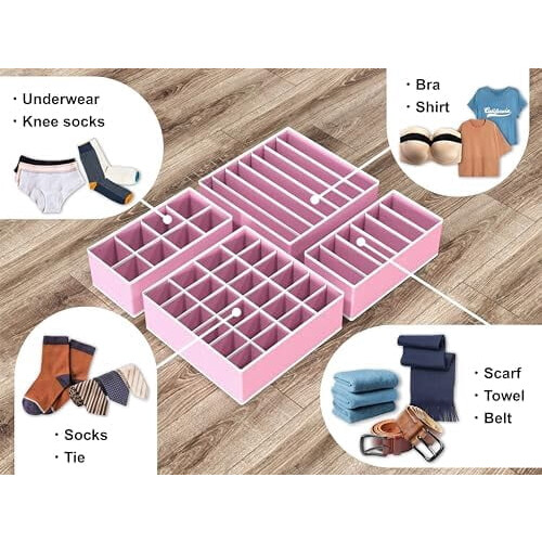 Ensemble de rangement de tiroir 7 pièces pliable en non-tissé 2