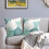 Capas de almofada 50x50cm (20x20 polegadas) em tons de azul-petróleo e branco – Estampa floral e geométrica de dálias, decoração moderna 3