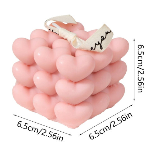 Hjerteformet duftlys – rosa voks, 6,5 cm, 1-pakning 2