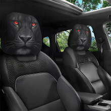 Universell passende, dehnbare, elastische Kopfstützenbezüge mit lustigem Auto-Print, 2er-Pack, 26 x 28 cm, Auto-Innenausstattung für Fahrzeuge