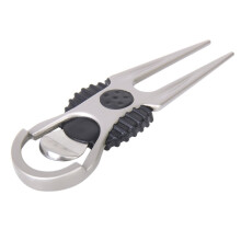 Divot Tool met ronde reparatietool voor balmarkers (zilver)