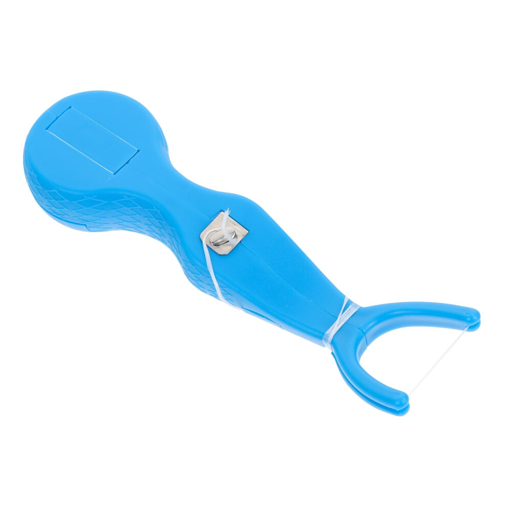 Blue Dental Floss Holder With Ergonomic Grip And 360 Cleaning For Precise Teeth Care,