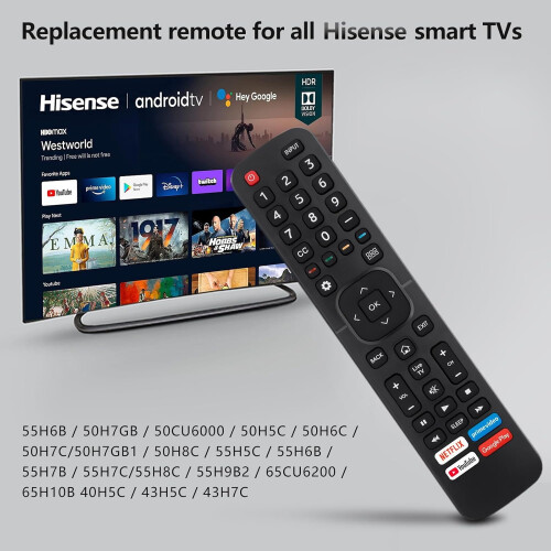 Mando a distancia universal compatible con televisores inteligentes Hisense. 1