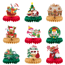 MesaSe9Pieces Decorazioni natalizie a nido d'ape per tavolo, decorazioni per feste di Natale, centrotavola natalizi