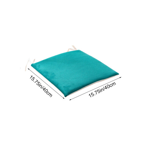 Coussin de siège bleu avec attaches, épais, antidérapant et lavable. 2