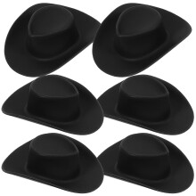 Mini hoge hoed poppenhuis accessoires zwart 50 stuks