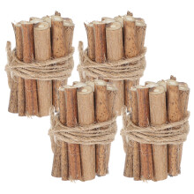 4-teiliges Mini-Puppenhaus-Modell aus Holz, Brennholzstapel-Modell, Requisite, Badezimmerdekoration, Mini-Zubehör