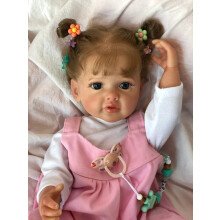 Reborn Baby babák, 22 hüvelykes, élethű, teljes vinil testű babababák, realisztikus érzésű újszülött ruhával és etetőjátékkal 3+