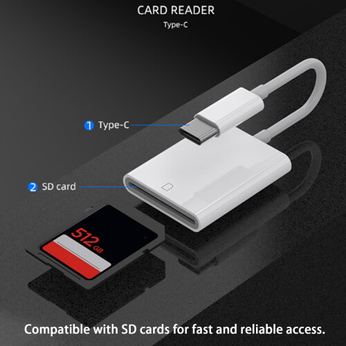 Συσκευή ανάγνωσης καρτών USB C SD Συμπαγής συσκευή ανάγνωσης καρτών SD Φορητή 1