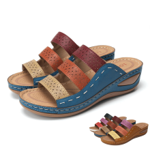 Sandali con plateau slip-on da donna 2025 – Suola morbida, traspirante e antiscivolo, design bicolore, ideali per la spiaggia e le attività