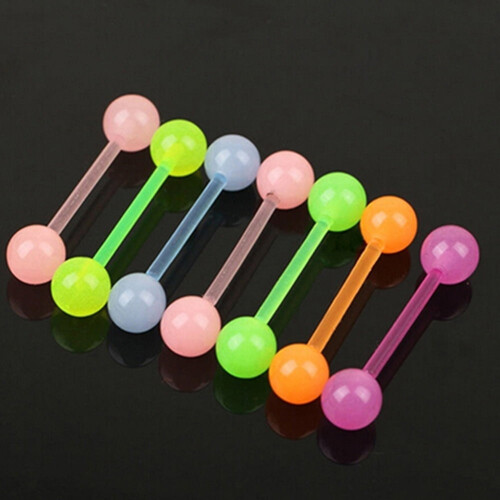 Ayyufe Pack Of7 Body Piercing Luminous Glow Ακρυλικά Δαχτυλίδια Γλώσσας Μπάρες Μύτης 2