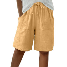 Shorts d'été pour femmes, bermudas pour femmes, shorts unis, shorts capri décontractés pour femmes
