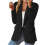 Blazer Jacket for Women Solid Single Button Suit Jacket Plain Business Work Blazer Casual Jacket Office Wear,Black 1