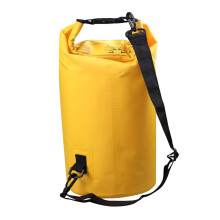 Mochila estanque impermeável de 10 litros com alças de ombro ajustáveis, ideal para esqui, na cor amarela.