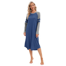 Camicia da notte ampia a maniche lunghe da donna, pigiama lungo, abbigliamento da casa
