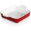 Assadeira quadrada de porcelana 8x8x2,3 polegadas com alças 1
