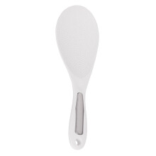Colher de arroz antiaderente com superfície revestida de partículas resistentes ao calor e orifício para pendurar, ideal para panelas de arroz