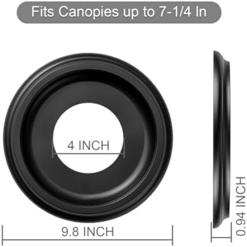 Black Nylon Ceiling Medallion 10" OD 4" ID 1" P 4 Pack 1