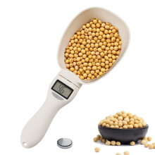 Elektronische maatbeker met lcd-scherm, 800 g/0,1 g, slim afneembaar, voor koken, bakken en dierenvoeding – werkt op AAA-batterijen