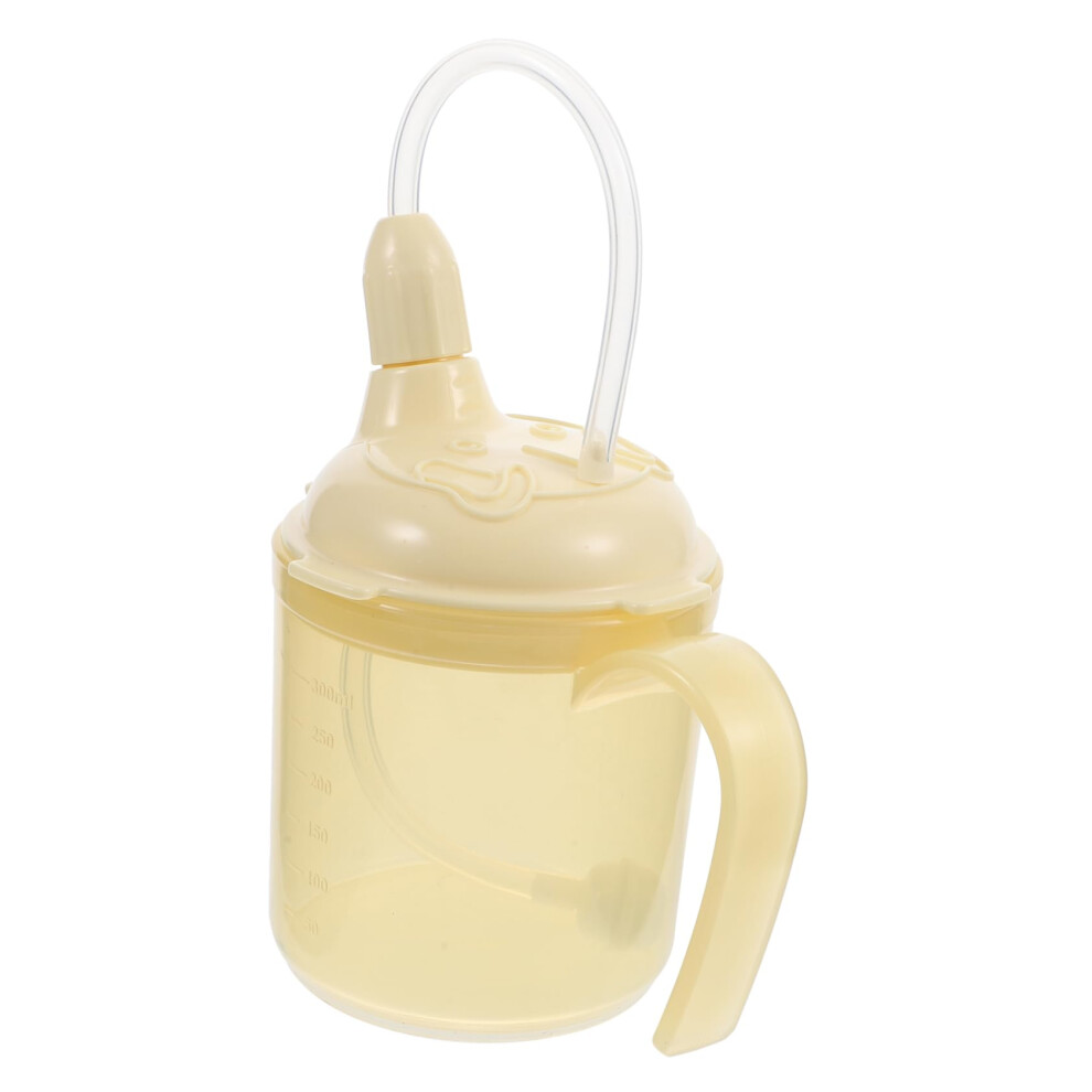 Spillproof Drinking Cup for Elderly with Straw Lid, Easy OneHand Use for Bedridden or Postpartum