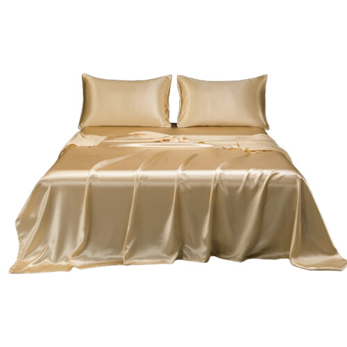 Comforter Set, Microfiber Bedding Set Soft Solid Matte Satin Hotel Silk, Wrinkle-Proof Soft Bed Set for Bedroom Decor 1