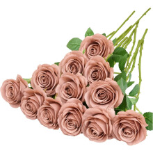 12 rose nere artificiali, rose finte in seta, bouquet di rose realistiche con steli lunghi per decorazioni di centrotavola per matrimoni, feste in