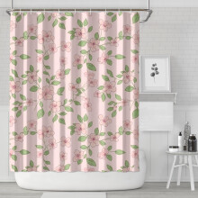 Cortina de ducha Pioneer Flower con estampado floral, 213 x 183 cm, juego de cortina de ducha decorativa para baño con 12 ganchos, impermeable y
