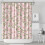 Cortina de chuveiro com estampa floral, 84x72 polegadas, com 12 ganchos. 1