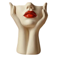 Porte-pinceaux de maquillage bohème en forme de tête de femme - Statue en résine