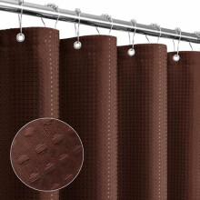 Cortina de ducha larga de 72x78 pulgadas, cortina de ducha alta de tela texturizada con tejido de gofre para baño, repelente al agua, lavable a