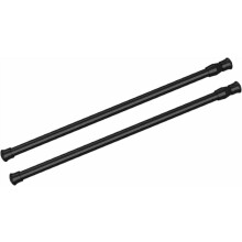 2 barras de tensión negras (12-20"), con resorte, compatibles con armarios, cocinas y ventanas pequeñas.