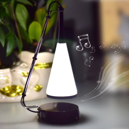 Μοντέρνο επιτραπέζιο φωτιστικό LED με ηχείο Bluetooth, χειριστήριο αφής – Συμβατό με 2