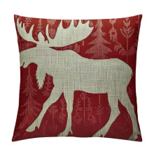 Husă de pernă cu model elan, model abstract, cu coarne de elan, decorativă pentru femei și fete, canapea, dormitor, sufragerie, inch, portocaliu