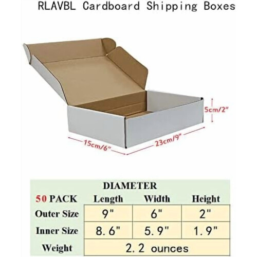 Witte verzenddoos 9x6x2 inch, set van 50 1