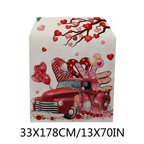 Valentine's Day Table Runner – Red Cotton – 1 Piece 2