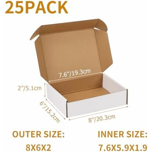 Λευκά κουτιά αποστολής 8x6x2" (συσκευασία των 25), Ταχυδρομικές θήκες με κλειδαριά 1