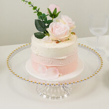 Doorzichtige plastic cupcakehouder met gouden rand (2 stuks)