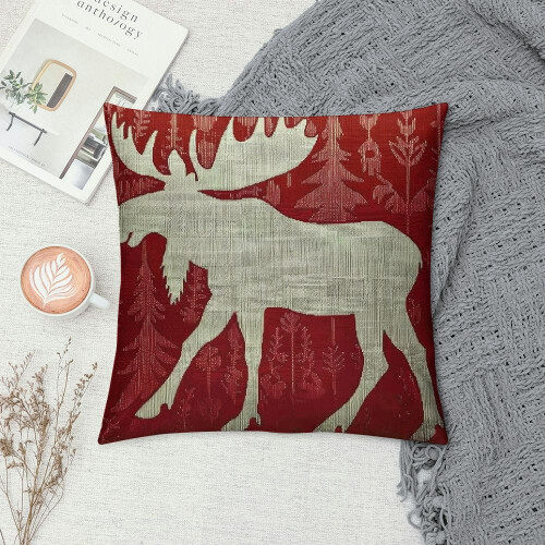 Κάλυμμα μαξιλαριού Moose Throw, Αφηρημένο διακοσμητικό μαξιλαριού με κέρατα ζώων για 1